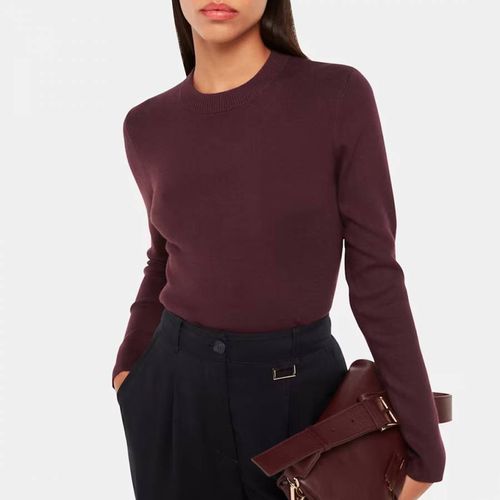 Burgundy Keyhole Back Cotton Blend Top - WHISTLES - Modalova