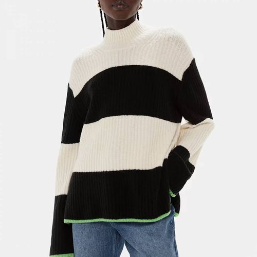 Stripe Funnel Neck Wool Blend Jumper - WHISTLES - Modalova