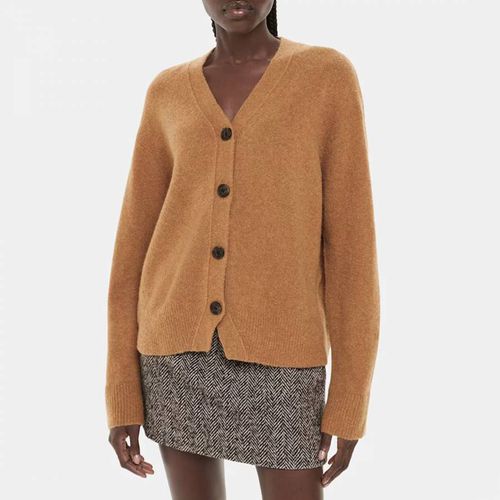 Camel Textured Wool Blend Cardigan - WHISTLES - Modalova