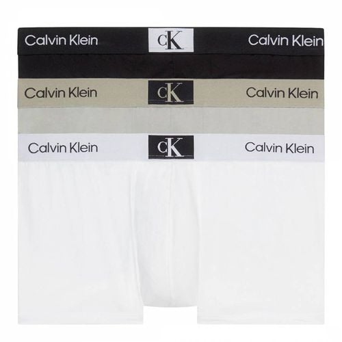 Black Authentic Grey White Low Rise Trunk 3 Pack - Calvin Klein - Modalova