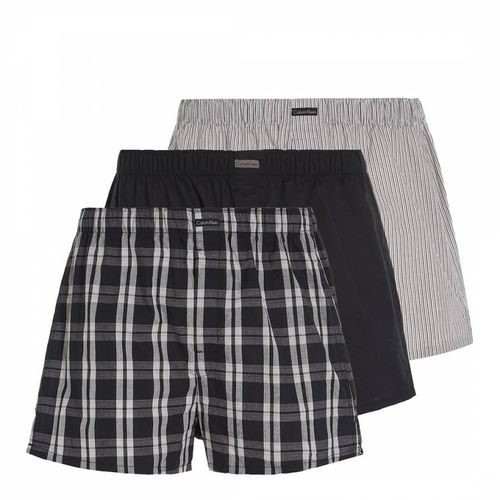 Blk/Morgan Plaid /Montague Stripe Boxer 3 Pack - Calvin Klein - Modalova