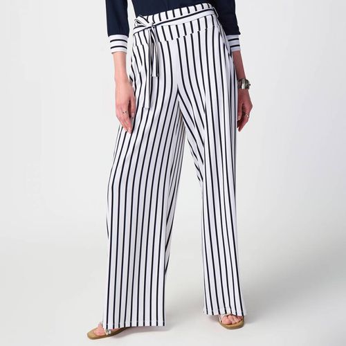 White Stripe Wide Leg Trousers - Joseph Ribkoff - Modalova