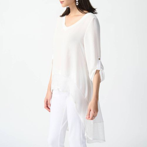 White Draped Blouse - Joseph Ribkoff - Modalova