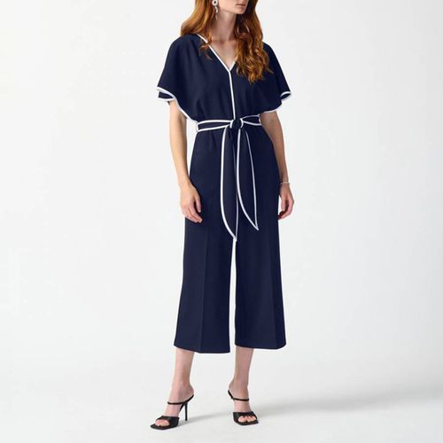 Navy White Trim Jumpsuit - Joseph Ribkoff - Modalova