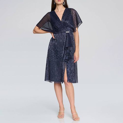 Navy Sheer Shine Dress - Joseph Ribkoff - Modalova