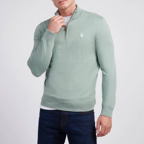 Sage Half Zip Cotton Blend Jumper - U.S. Polo Assn. - Modalova