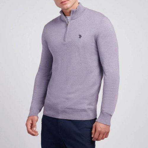 Lilac Half Zip Cotton Blend Jumper - U.S. Polo Assn. - Modalova