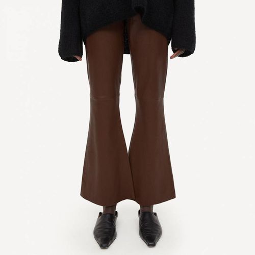 Brown Leather Evyline Pant - By Malene Birger - Modalova