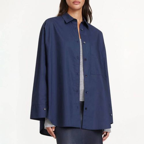 Navy Cotton Derris Shirt - By Malene Birger - Modalova