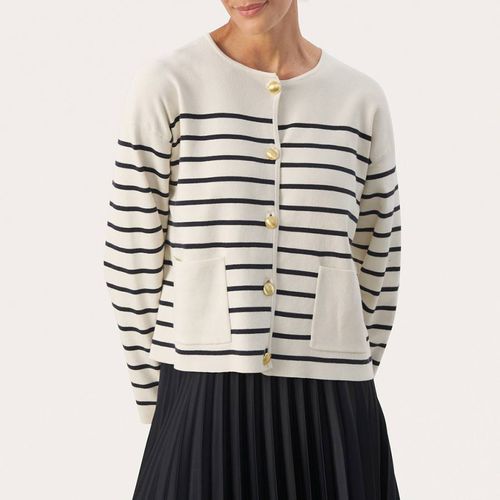 Cream/ Stripe Elodie Button Cardigan - Part Two - Modalova