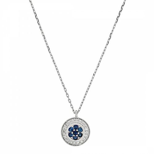 Diamond and Sapphire Shield Necklace - MUSE - Modalova