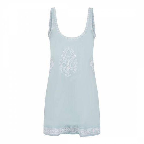 Sky Blue-White Aloha Slip Dress - Pranella - Modalova