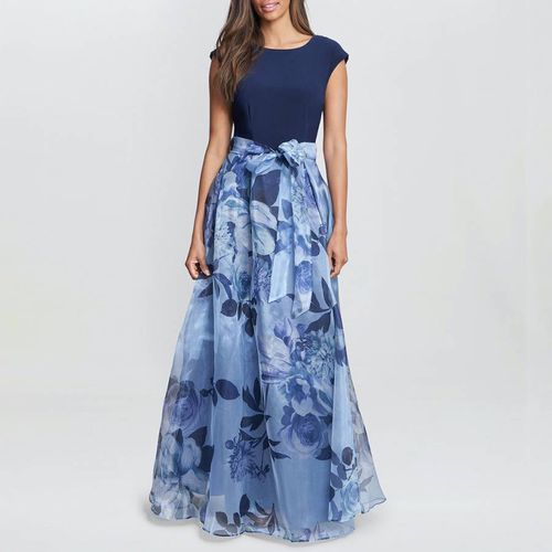 Navy Grace Maxi Printed Dress - Gina Bacconi - Modalova