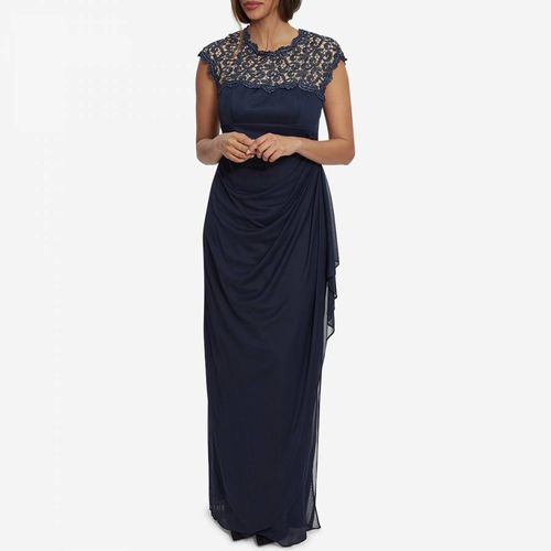 Navy Eleanor Maxi Mesh Dress - Gina Bacconi - Modalova