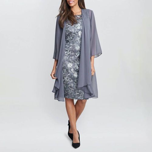 Gladys Embroidered Shift Dress and Jacket - Gina Bacconi - Modalova