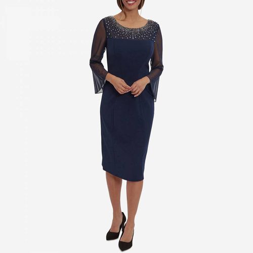 Maurine Beaded Neckline Sheath Dress - Gina Bacconi - Modalova