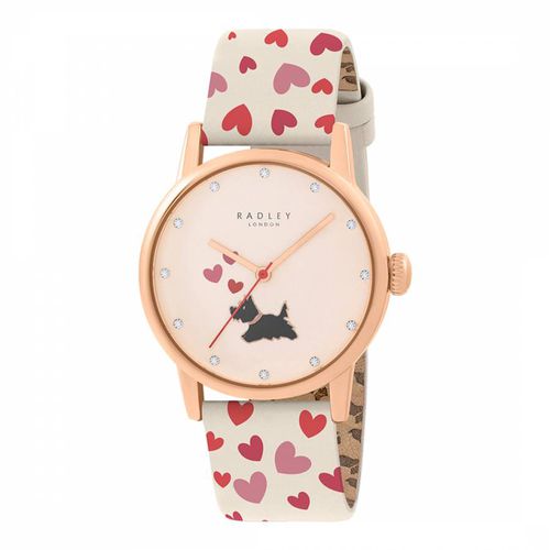 Rose Gold Plated Heart Printed Leather Strap - Radley - Modalova