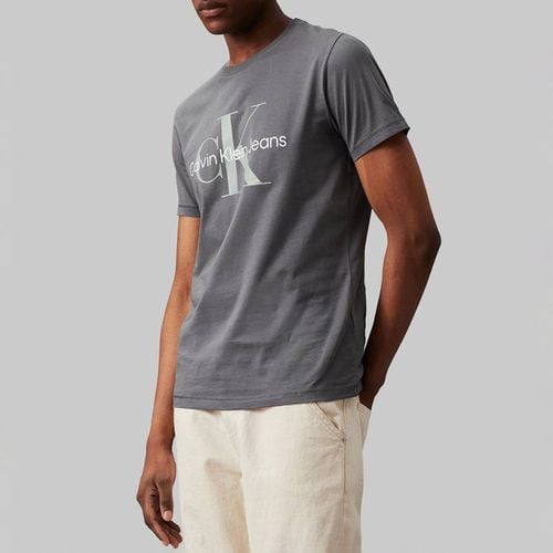 Charcoal Logo Cotton T-Shirt - Calvin Klein - Modalova