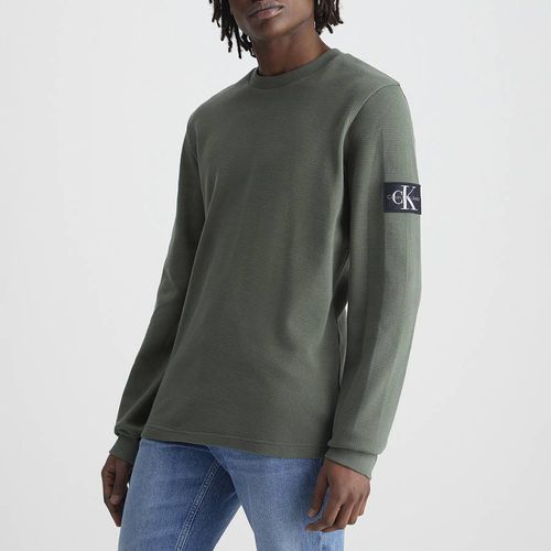 Khaki Badge Waffle Ls Top - Calvin Klein - Modalova