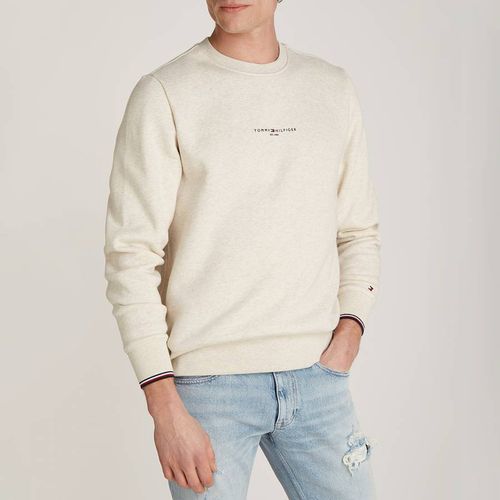 Cream Tipped Crew Neck Sweatshirt - Tommy Hilfiger - Modalova