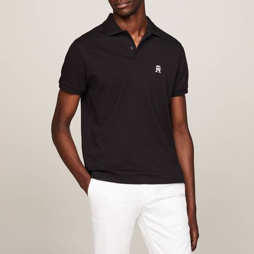 Black Initial Logo Polo Shirt - Tommy Hilfiger - Modalova