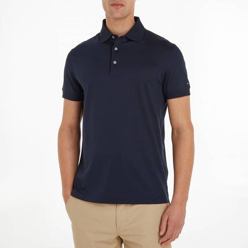 Navy Mercerized Slim Fit Polo Shirt - Tommy Hilfiger - Modalova