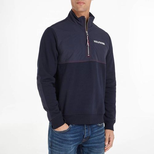 Embroidered Half Zip Sweatshirt - Tommy Hilfiger - Modalova