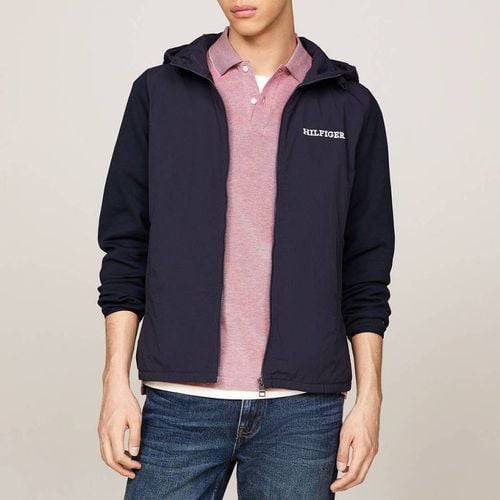 Navy Monotype Hooded Jacket - Tommy Hilfiger - Modalova