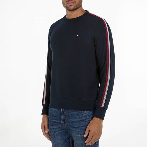 Navy Shadow Stripe Sweatshirt - Tommy Hilfiger - Modalova