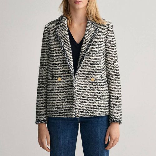 Cream Tweed Wool Blend Blazer - Gant - Modalova