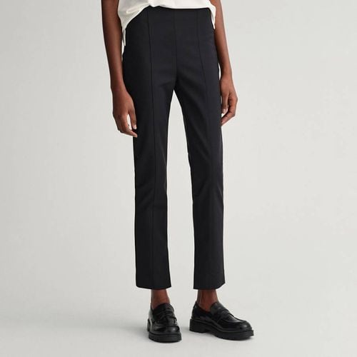 Cream Cropped Pintuck Slim Fit Trousers - Gant - Modalova