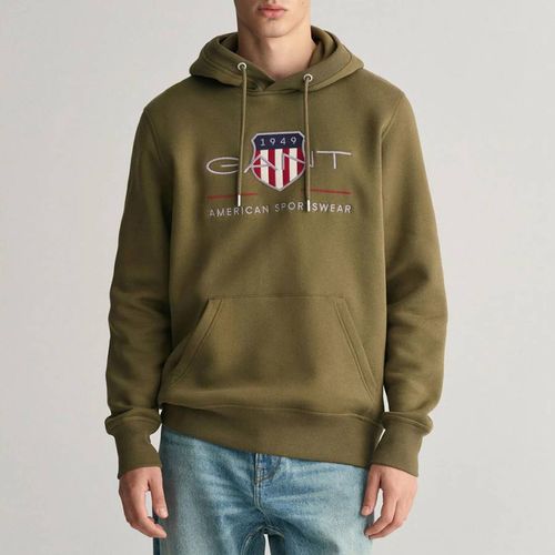 Khaki Archive Shield Chest Logo Hoodie - Gant - Modalova