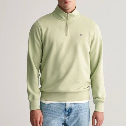 Light Green Half Zip Cotton Jumper - Gant - Modalova