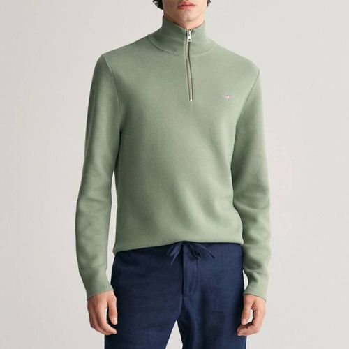 Green Milano Half Zip Cotton Jumper - Gant - Modalova