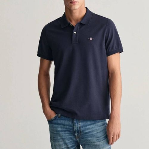 Navy Pique Cotton Polo Shirt - Gant - Modalova