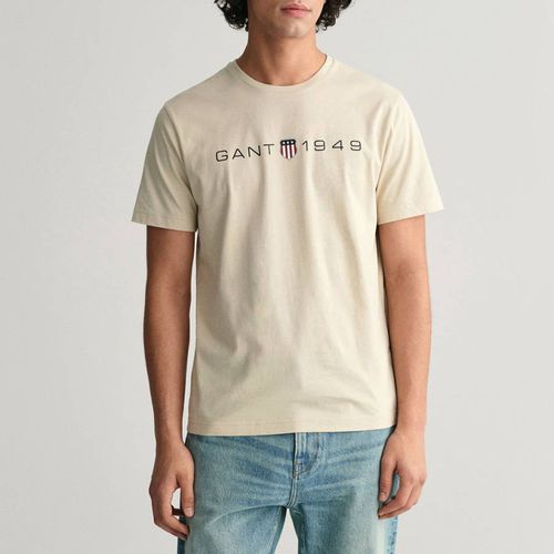 Cream Graphic Crew Neck T-Shirt - Gant - Modalova