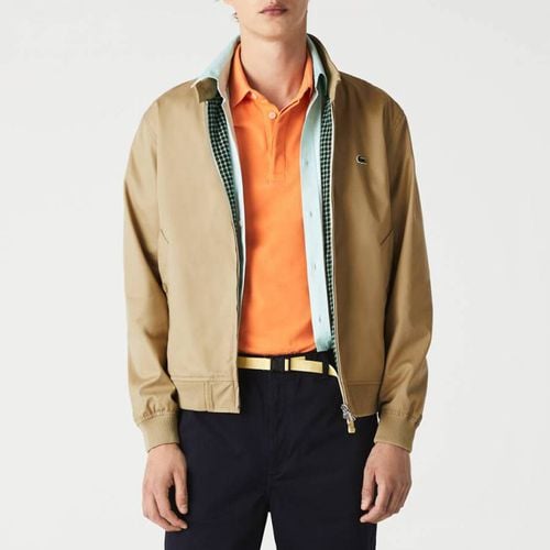 Beige Zip Bomber Jacket - Lacoste - Modalova