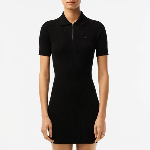 Black Quarter Zip Polo Shirt Dress - Lacoste - Modalova