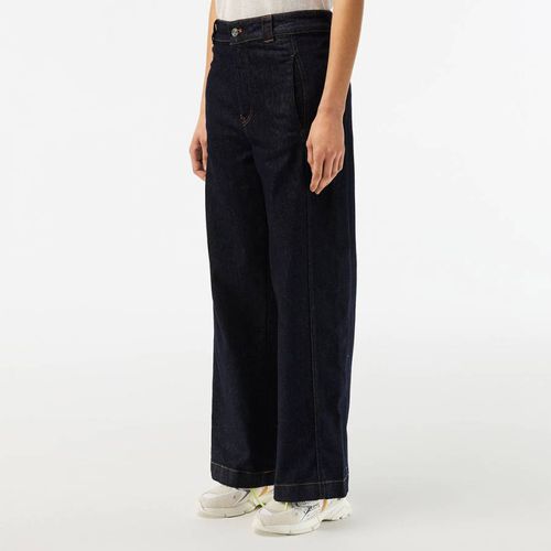 Dark Blue Wide Leg Stretch Jeans - Lacoste - Modalova