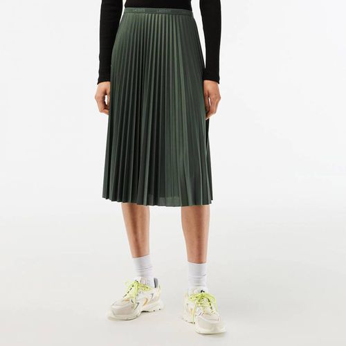 Dark Green Pleated Midi Skirt - Lacoste - Modalova