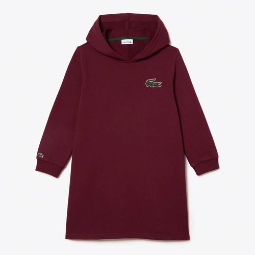 Teen Girl's Burgundy Hooded Cotton Blend Dress - Lacoste - Modalova