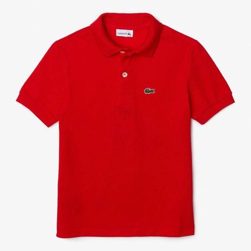 Kid Boy's Red Cotton Polo Shirt - Lacoste - Modalova