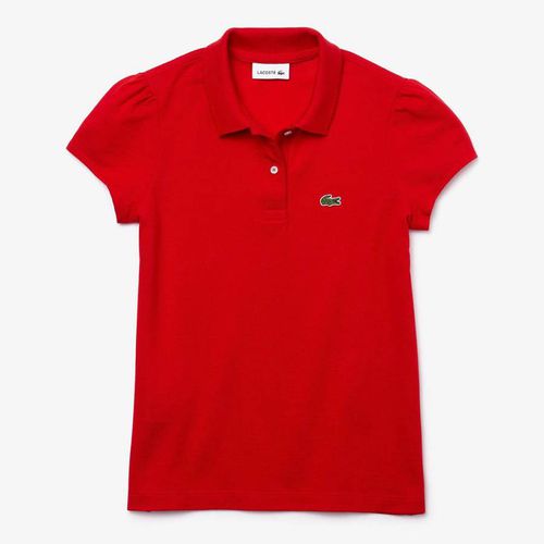 Teen Girl's Ruched Cotton Blend Polo Shirt - Lacoste - Modalova