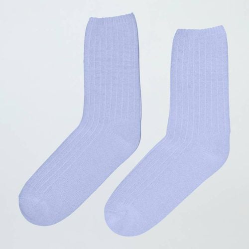 Blue Cashmere Ribbed Bed Socks - NÂ°Â· Eleven - Modalova