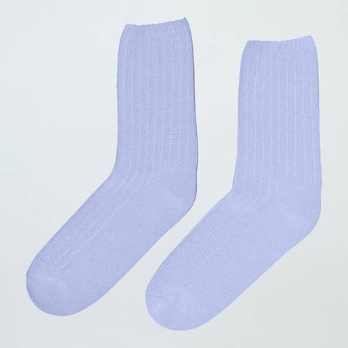 Blue Cashmere Ribbed Socks - N°· Eleven - Modalova