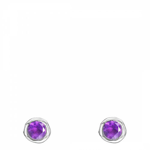 Silver 3mm Amethyst Dewdrop Studs - Dower & Hall - Modalova