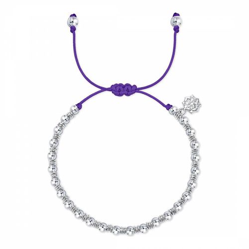 Silver Purple Misanga Cord Bracelet - Dower & Hall - Modalova