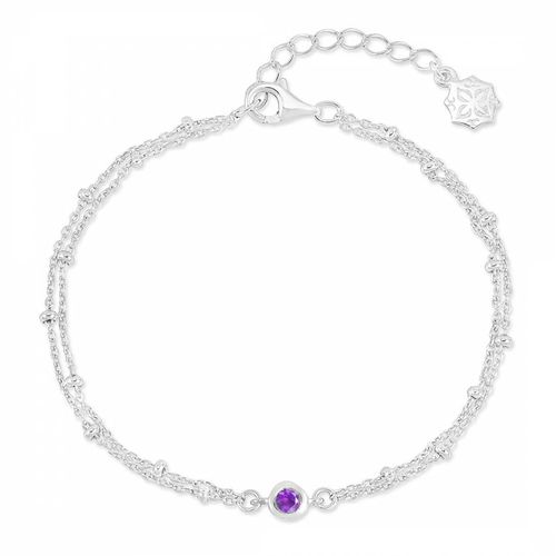 Amethyst Dewdrop Double Chain Bracelet - Dower & Hall - Modalova