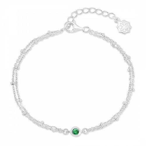 Green Garnet Dewdrop Double Chain Bracelet - Dower & Hall - Modalova