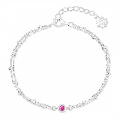 Pink Topaz Dewdrop Double Chain Bracelet - Dower & Hall - Modalova